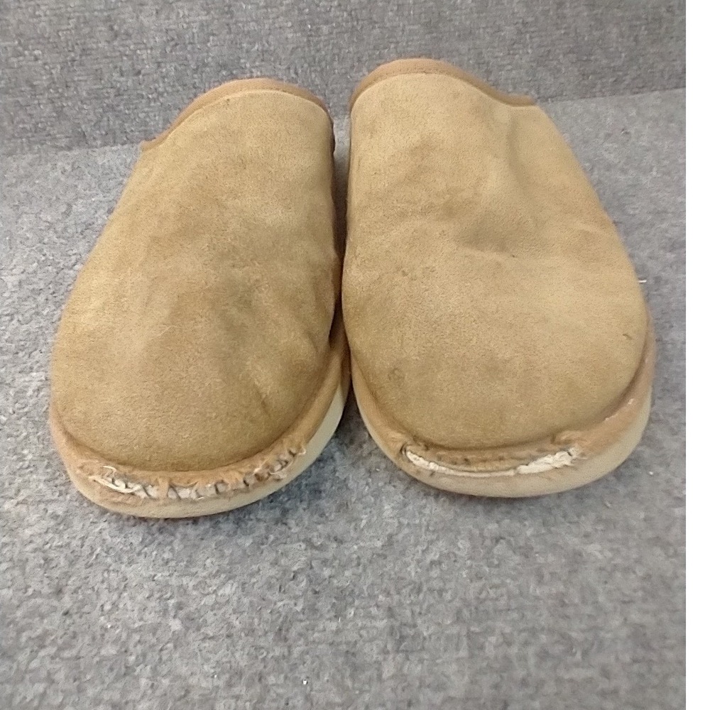 UGG Tasman LTA Slippers Mens Size 10 Chestnut Suede Shearling Mules 1129290 - Picture 2 of 9